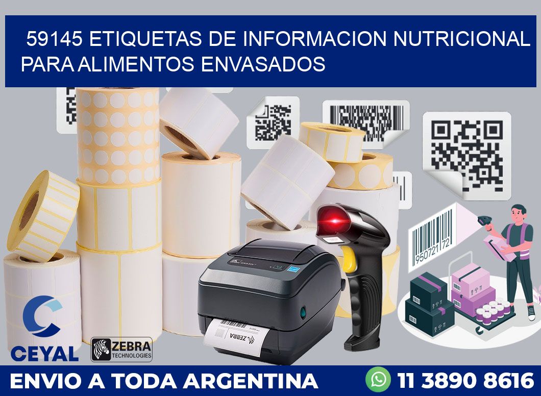 59145 ETIQUETAS DE INFORMACION NUTRICIONAL PARA ALIMENTOS ENVASADOS