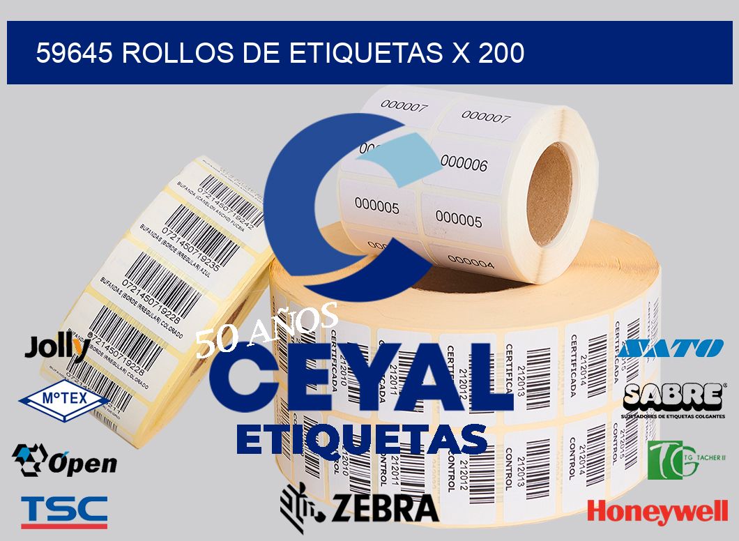 59645 rollos de etiquetas x 200