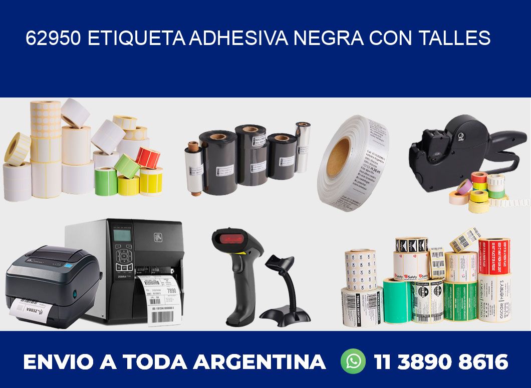 62950 ETIQUETA ADHESIVA NEGRA CON TALLES