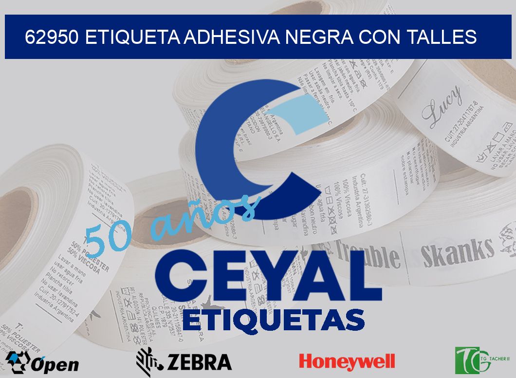 62950 ETIQUETA ADHESIVA NEGRA CON TALLES