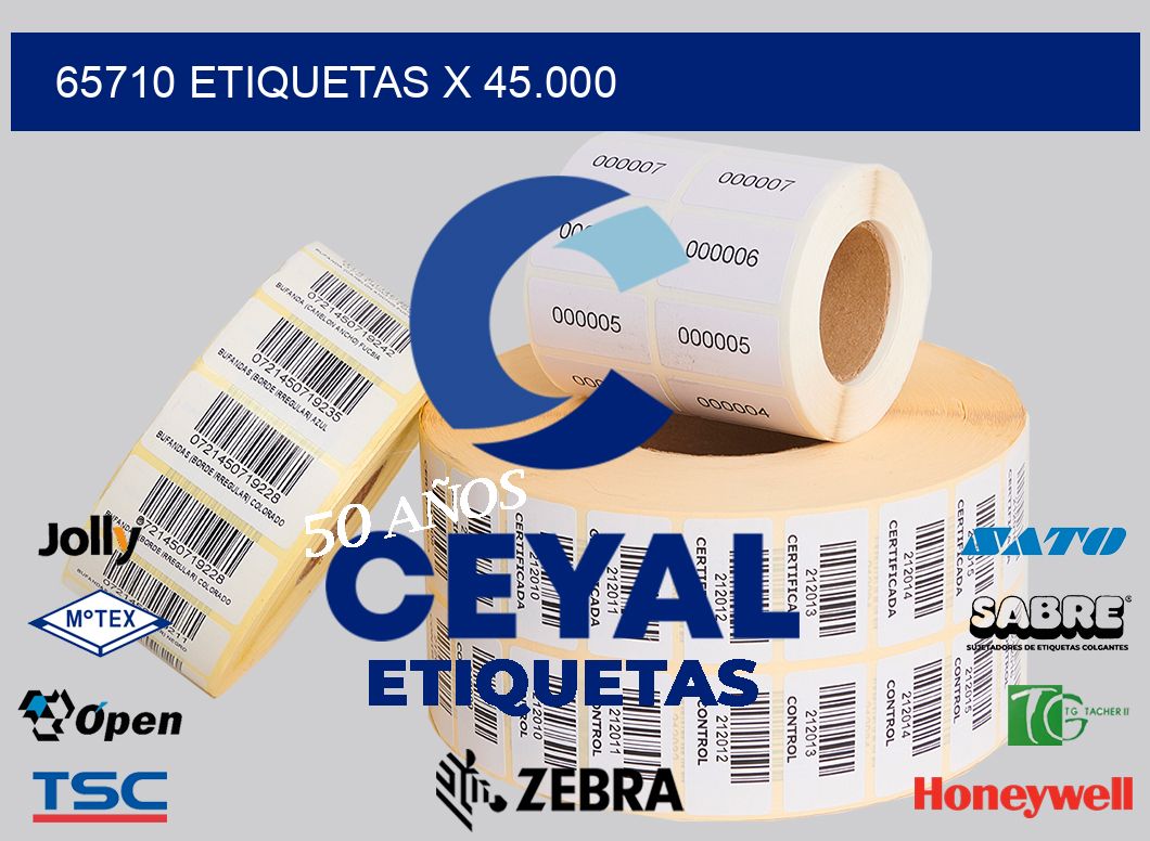 65710 Etiquetas x 45.000