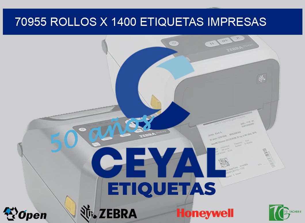 70955 Rollos x 1400 etiquetas impresas