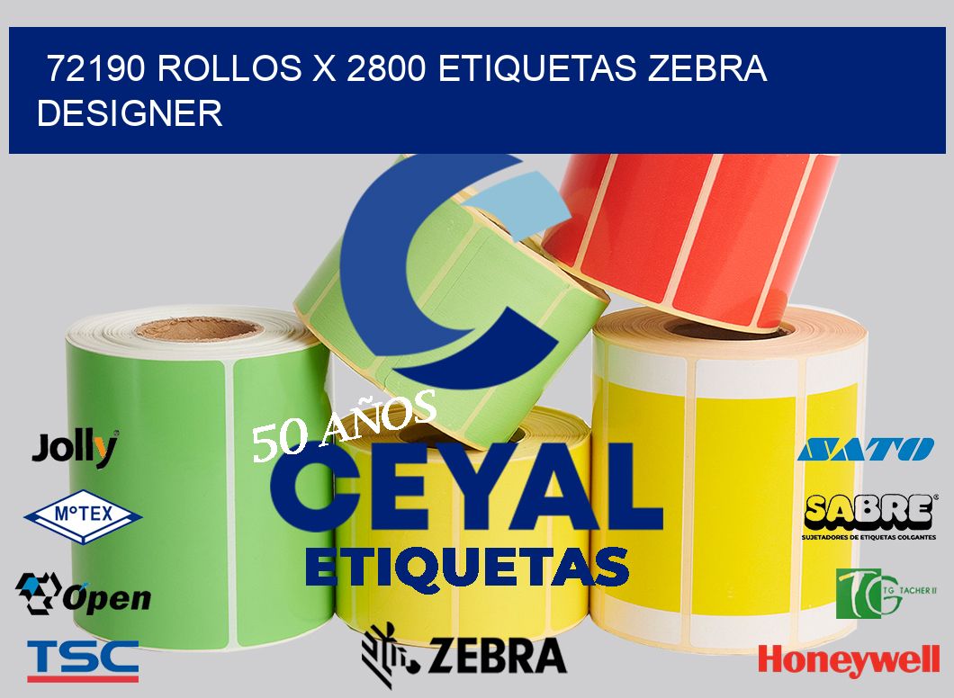 72190 Rollos x 2800 etiquetas zebra designer