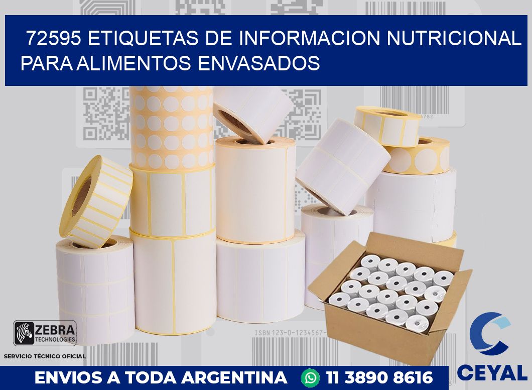 72595 ETIQUETAS DE INFORMACION NUTRICIONAL PARA ALIMENTOS ENVASADOS