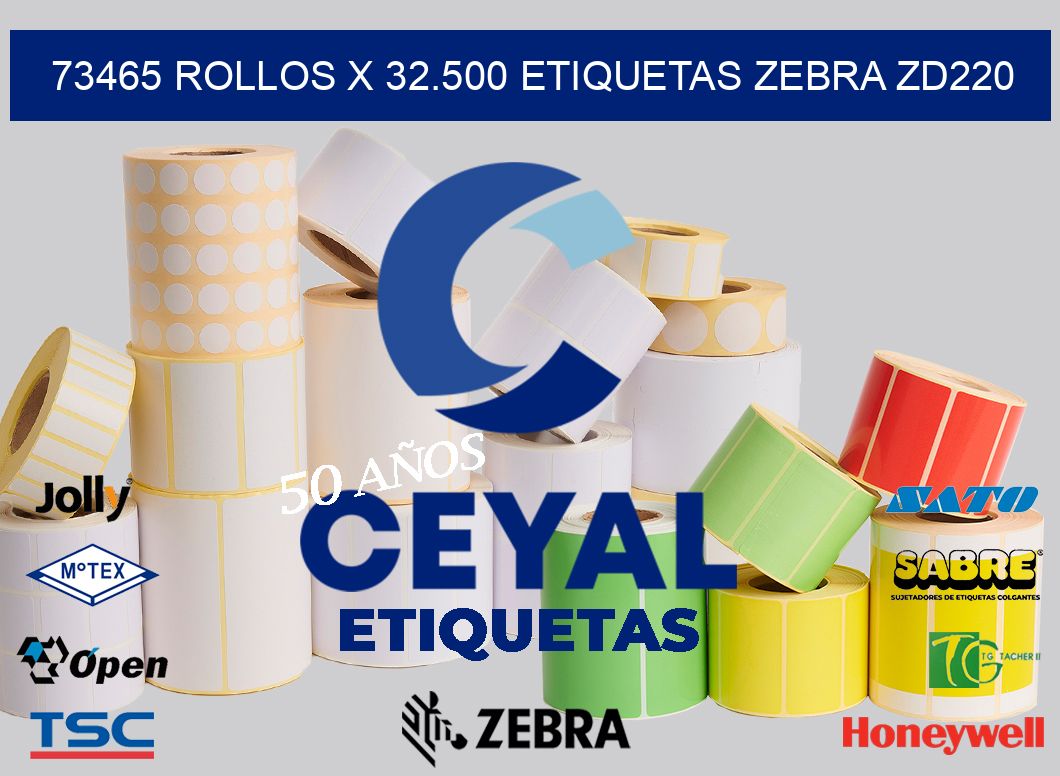 73465 Rollos x 32.500 etiquetas zebra zd220