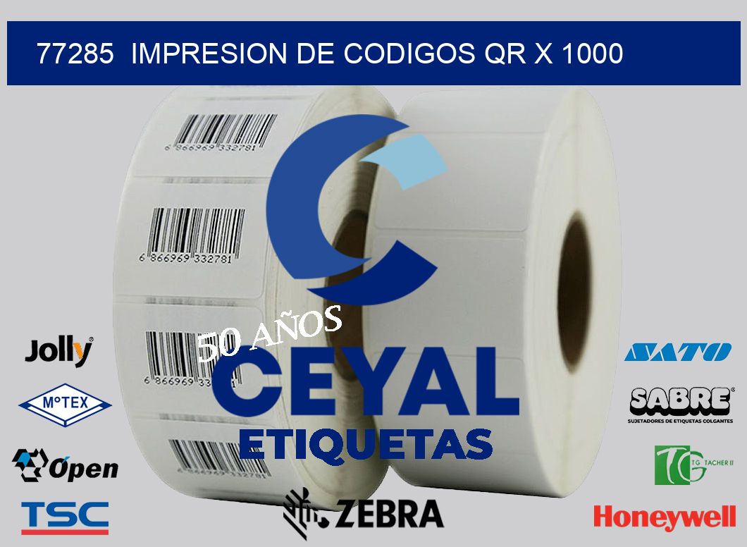 77285  impresion de codigos qr x 1000