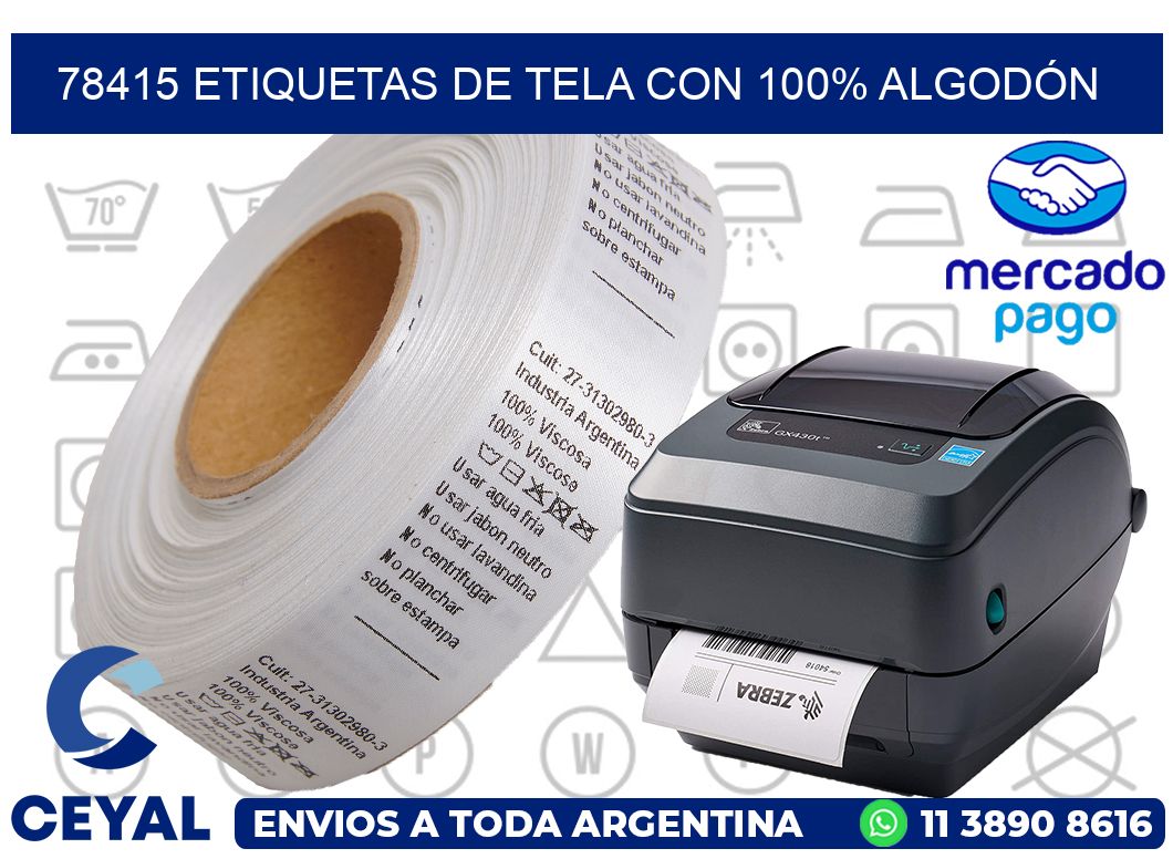 78415 ETIQUETAS DE TELA CON 100% ALGODÓN