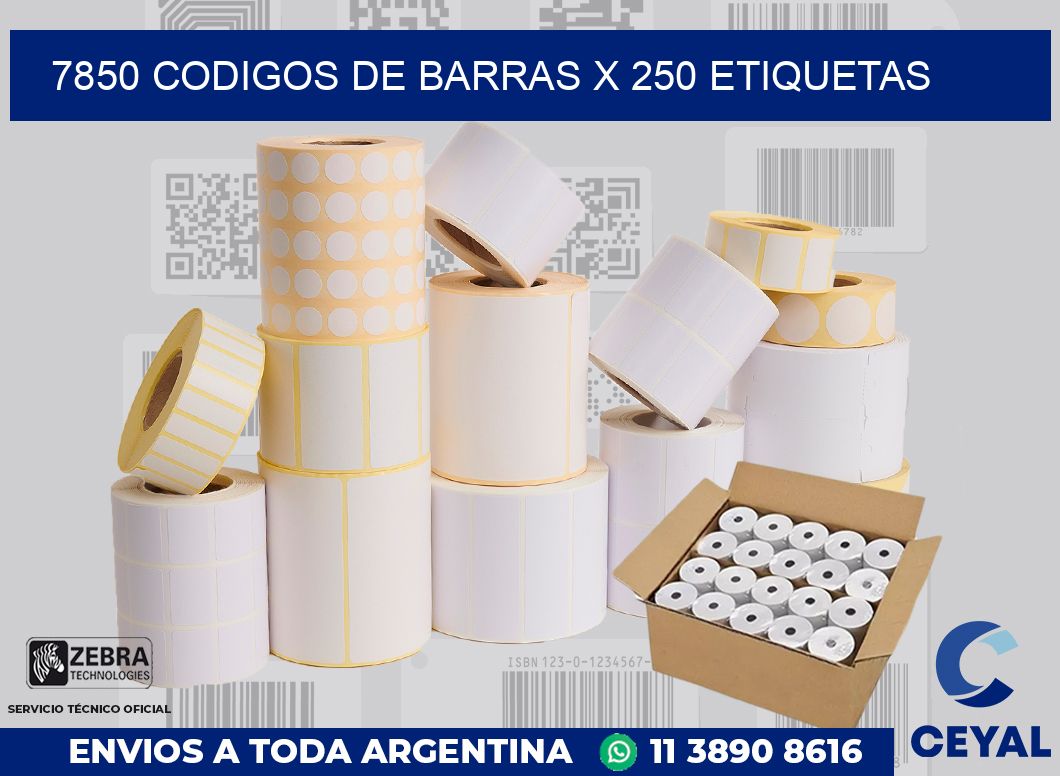 7850 codigos de barras x 250 etiquetas