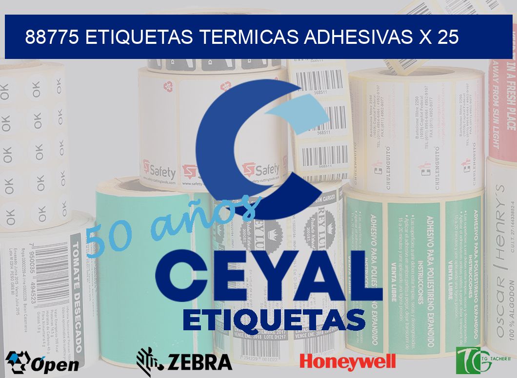 88775 etiquetas termicas adhesivas x 25