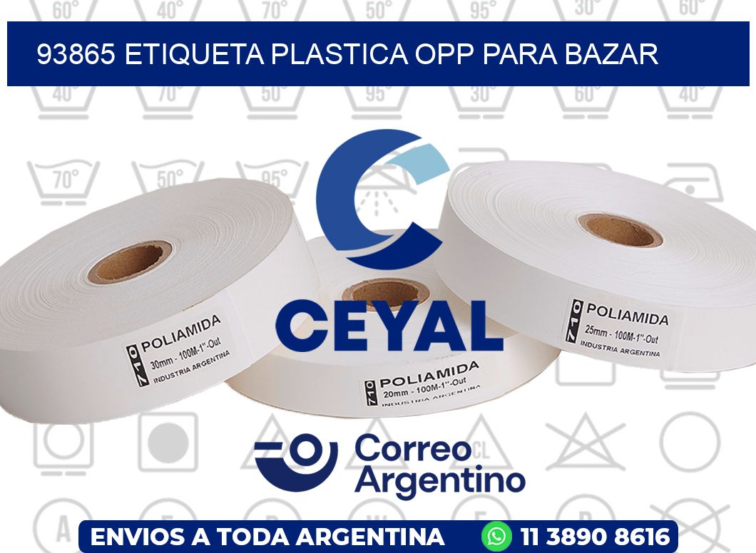 93865 ETIQUETA PLASTICA OPP PARA BAZAR