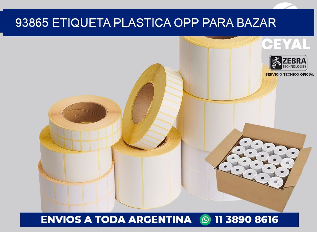 93865 ETIQUETA PLASTICA OPP PARA BAZAR