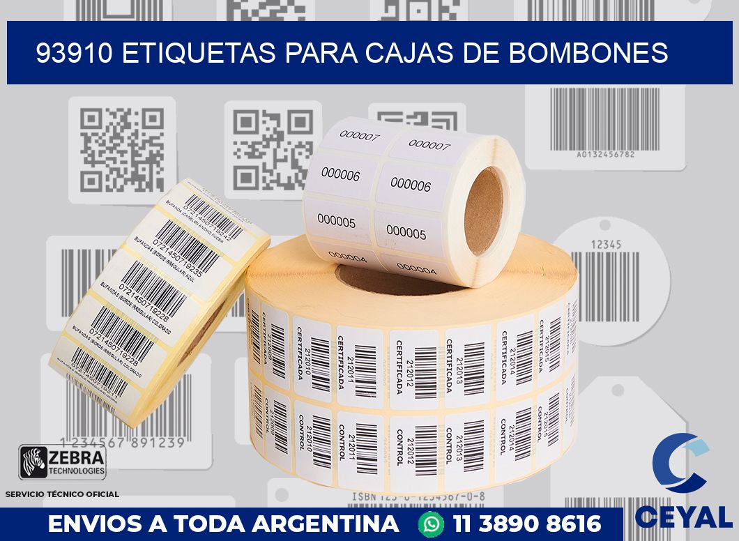 93910 ETIQUETAS PARA CAJAS DE BOMBONES