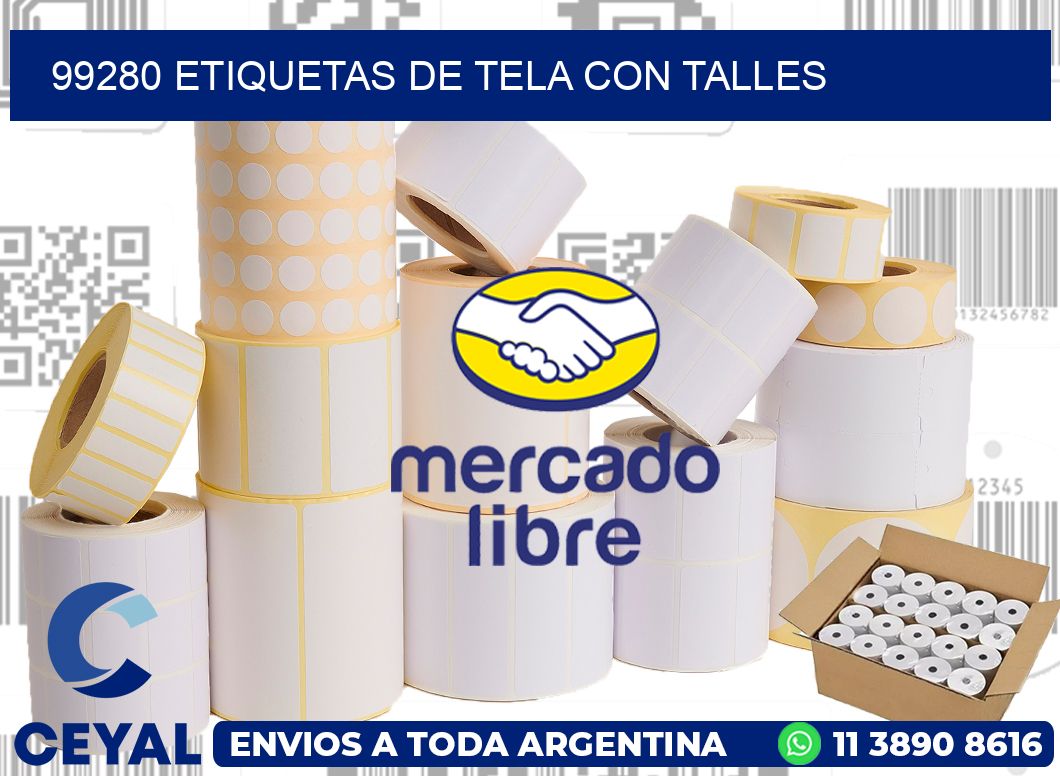 99280 ETIQUETAS DE TELA CON TALLES