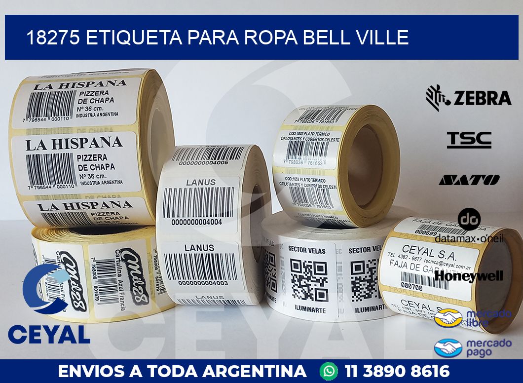 18275 ETIQUETA PARA ROPA BELL VILLE