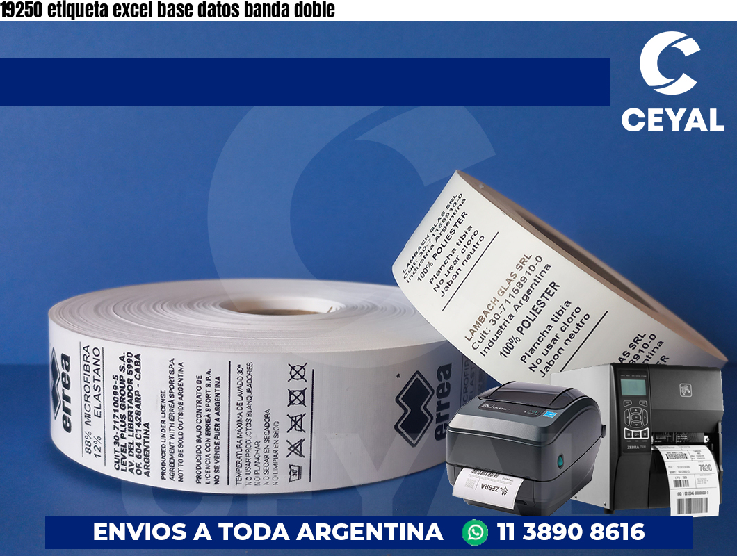 19250 etiqueta excel base datos banda doble