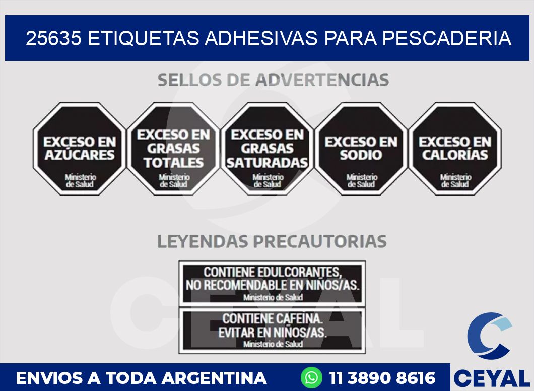 25635 ETIQUETAS ADHESIVAS PARA PESCADERIA