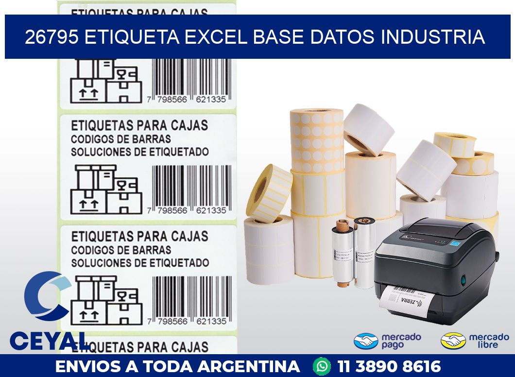 26795 etiqueta excel base datos industria