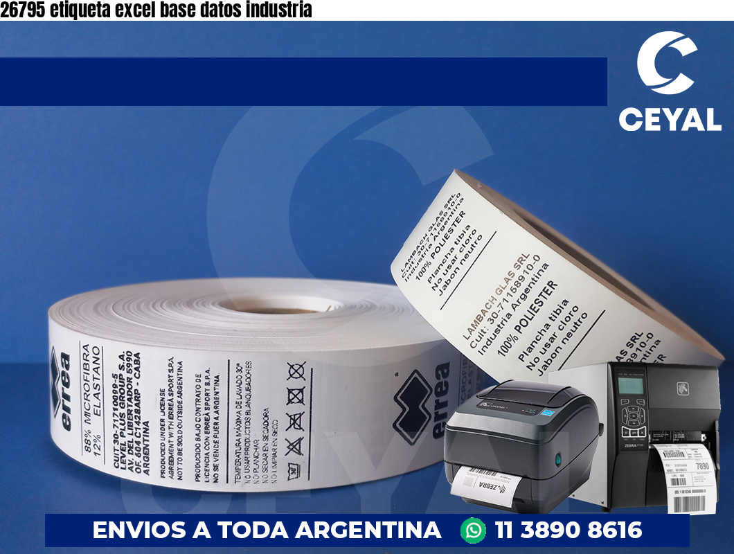 26795 etiqueta excel base datos industria