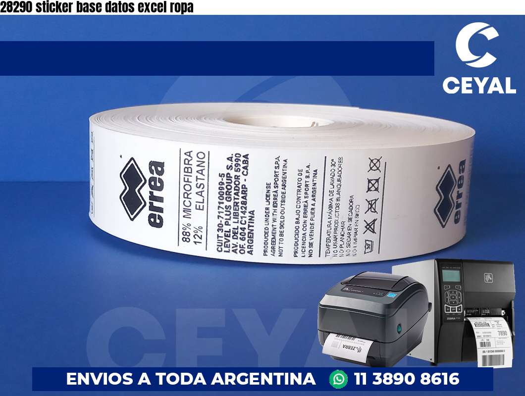 28290 sticker base datos excel ropa