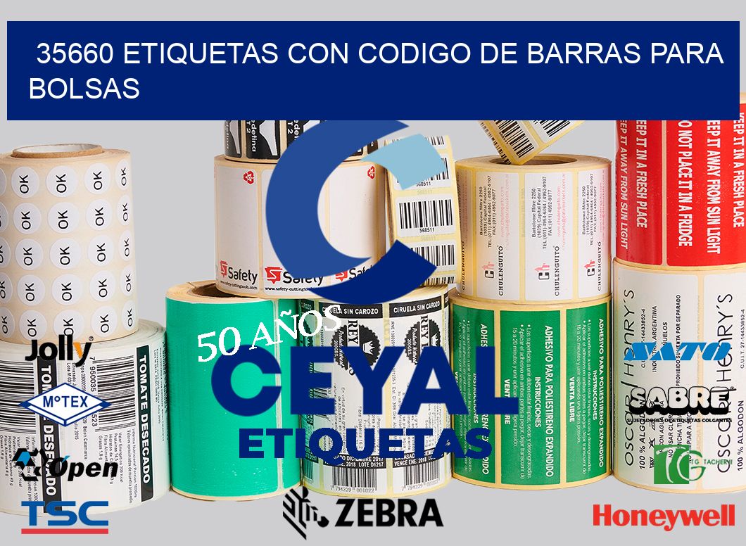 35660 ETIQUETAS CON CODIGO DE BARRAS PARA BOLSAS