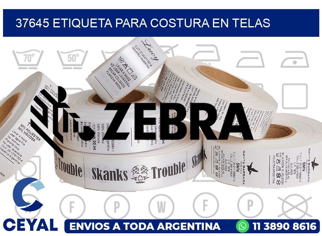 37645 ETIQUETA PARA COSTURA EN TELAS