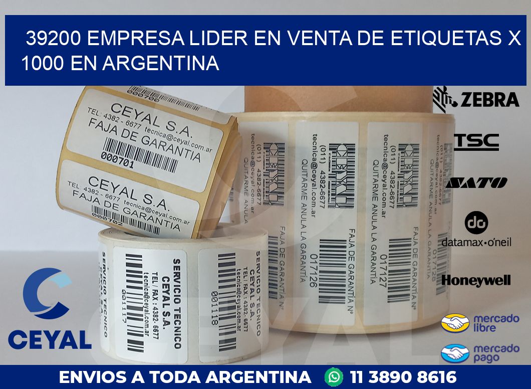 39200 EMPRESA LIDER EN VENTA DE ETIQUETAS X 1000 EN ARGENTINA