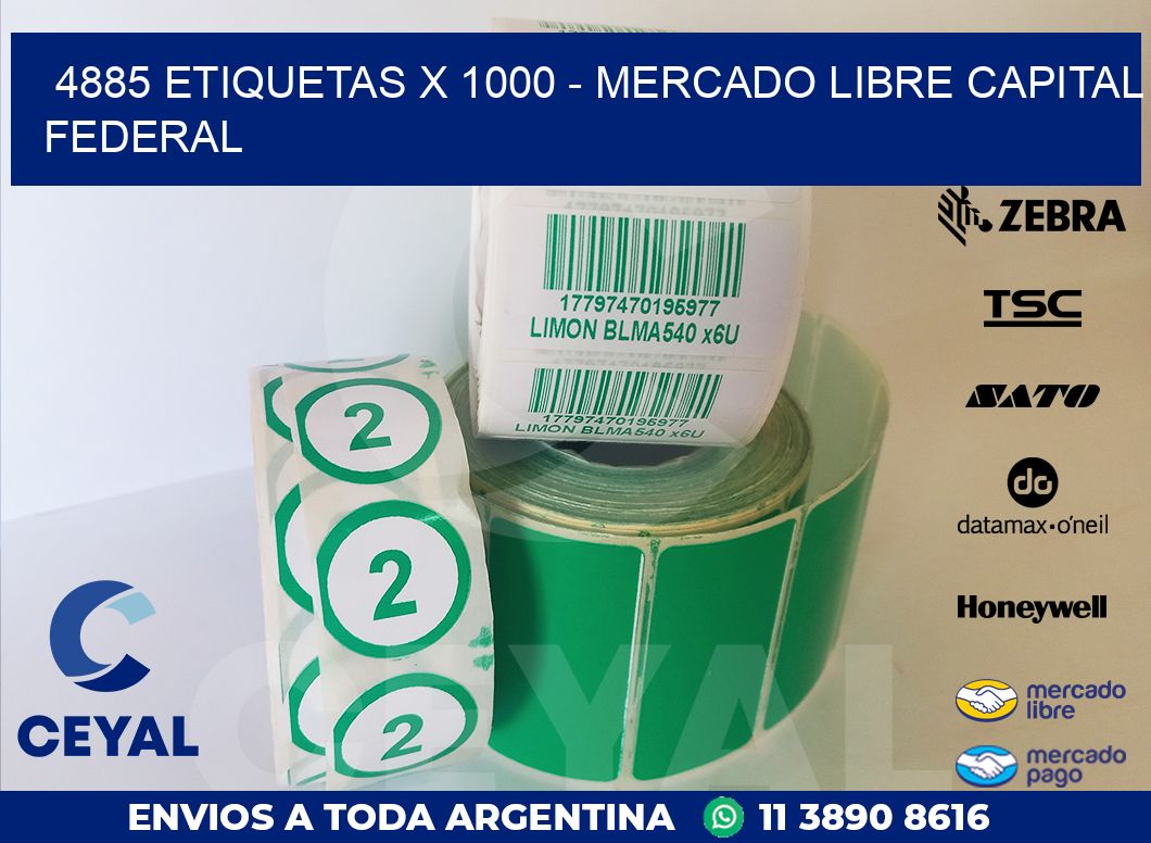 4885 ETIQUETAS X 1000 – MERCADO LIBRE CAPITAL FEDERAL