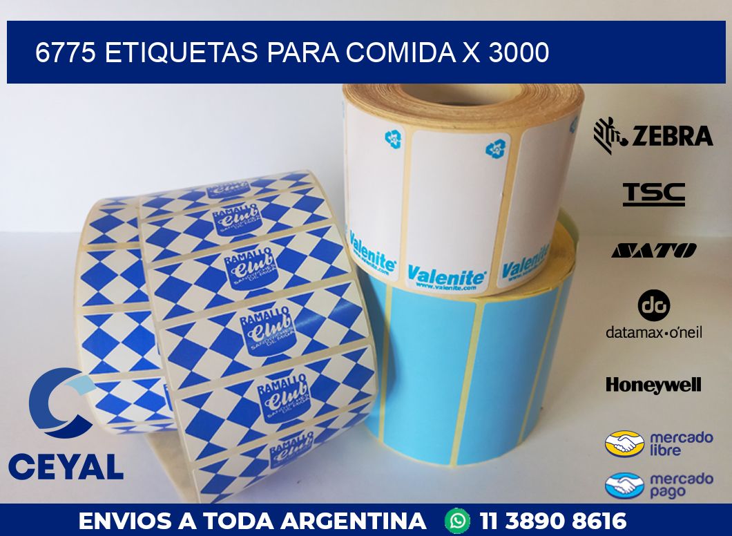 6775 ETIQUETAS PARA COMIDA x 3000