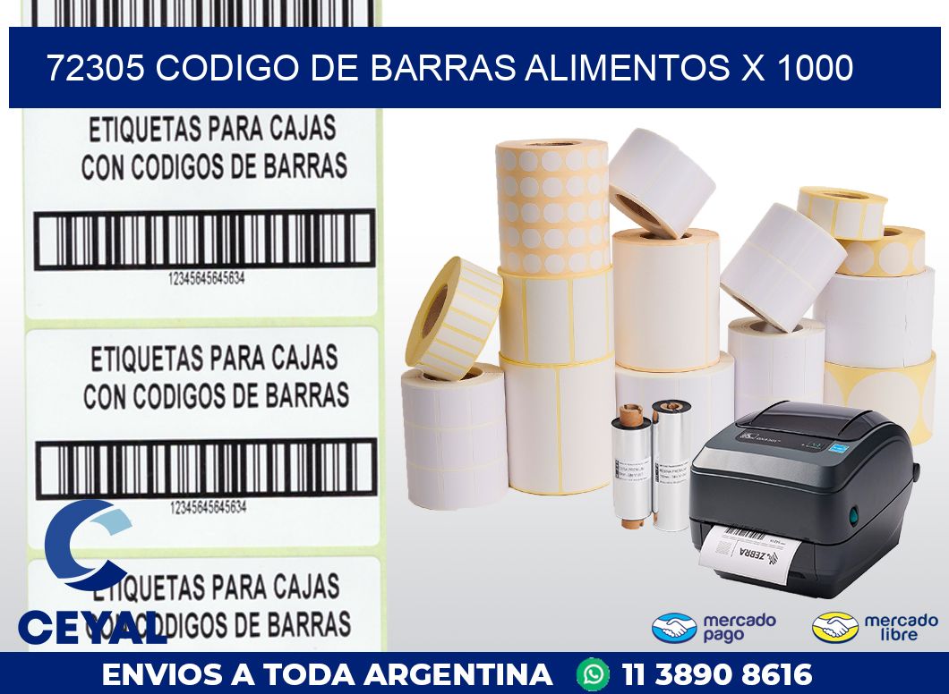 72305 CODIGO DE BARRAS ALIMENTOS x 1000