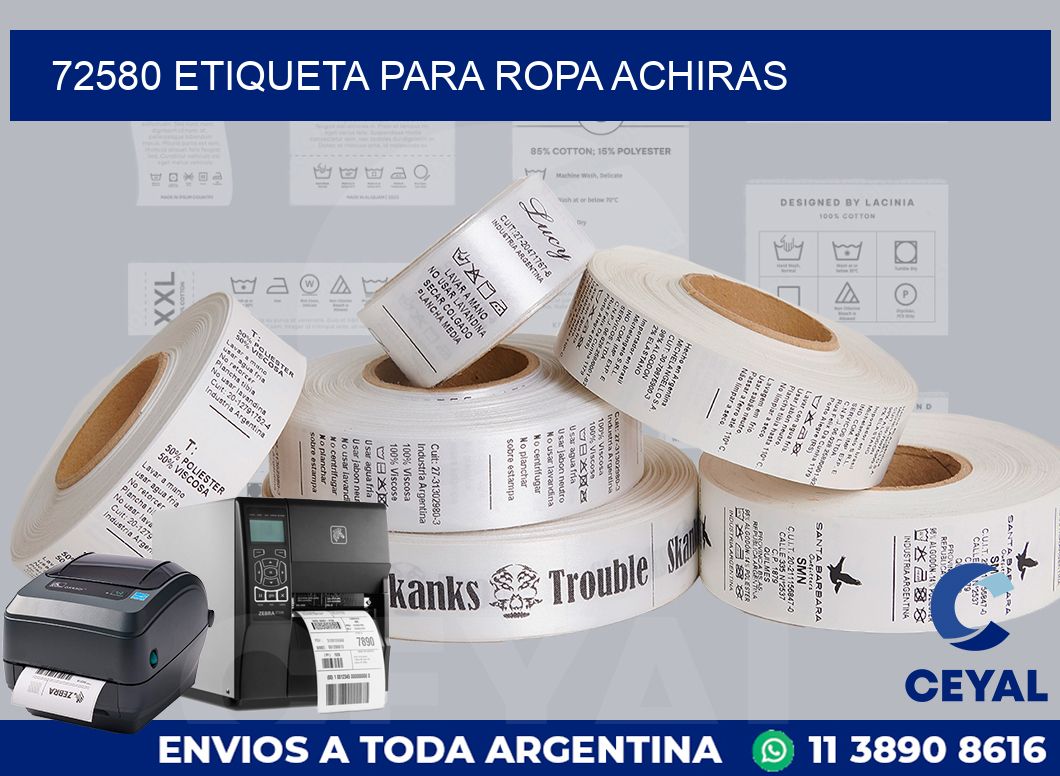 72580 ETIQUETA PARA ROPA ACHIRAS