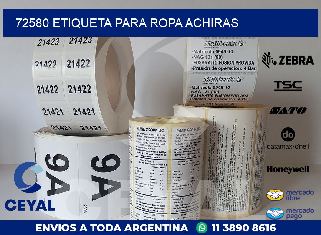 72580 ETIQUETA PARA ROPA ACHIRAS