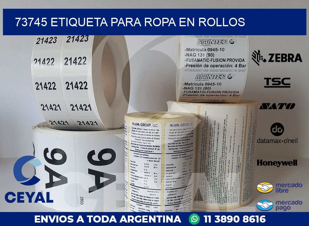 73745 ETIQUETA PARA ROPA EN ROLLOS