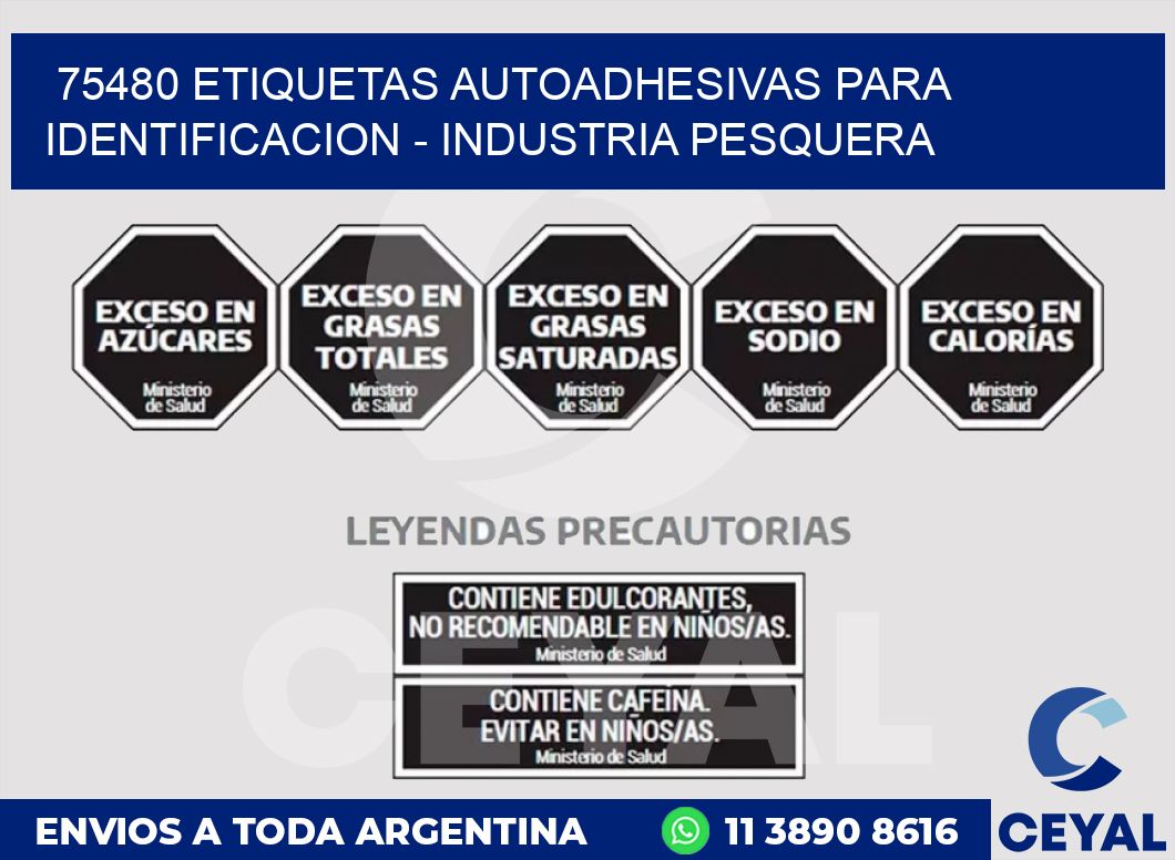 75480 ETIQUETAS AUTOADHESIVAS PARA IDENTIFICACION - INDUSTRIA PESQUERA