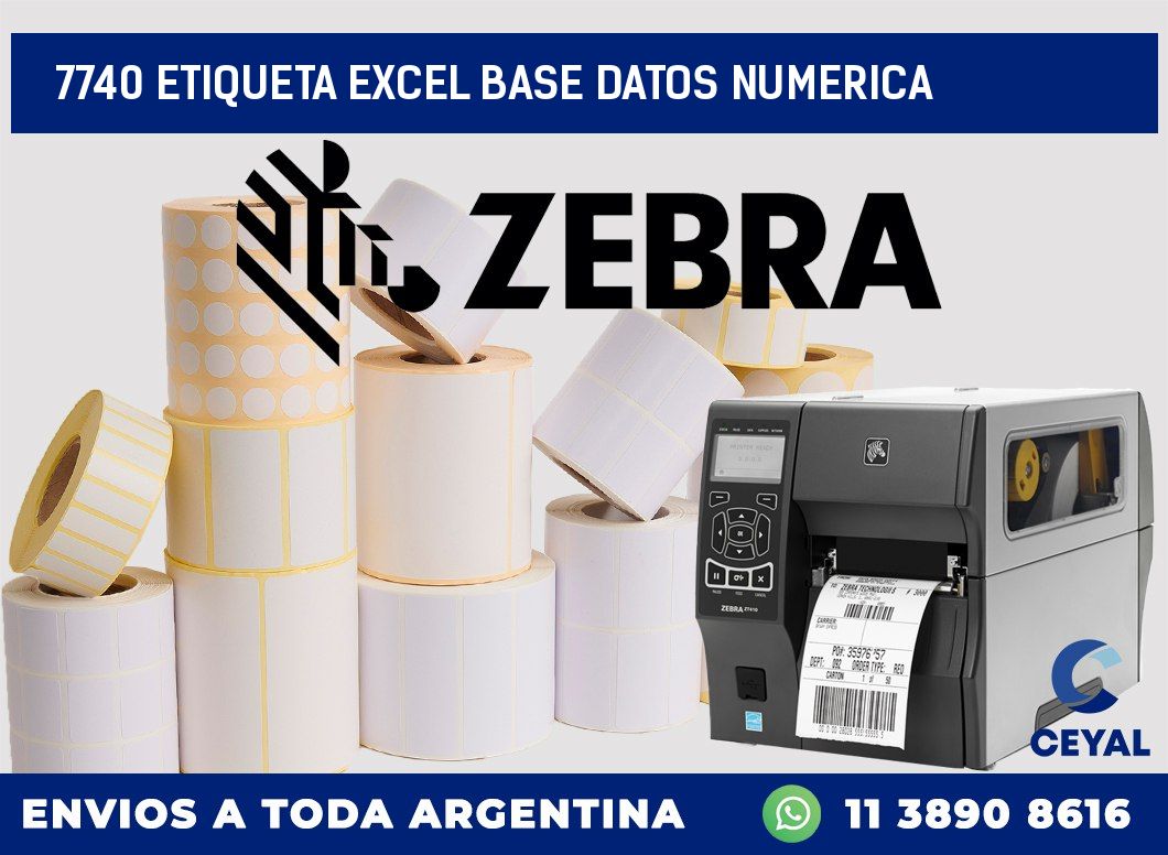 7740 etiqueta excel base datos numerica