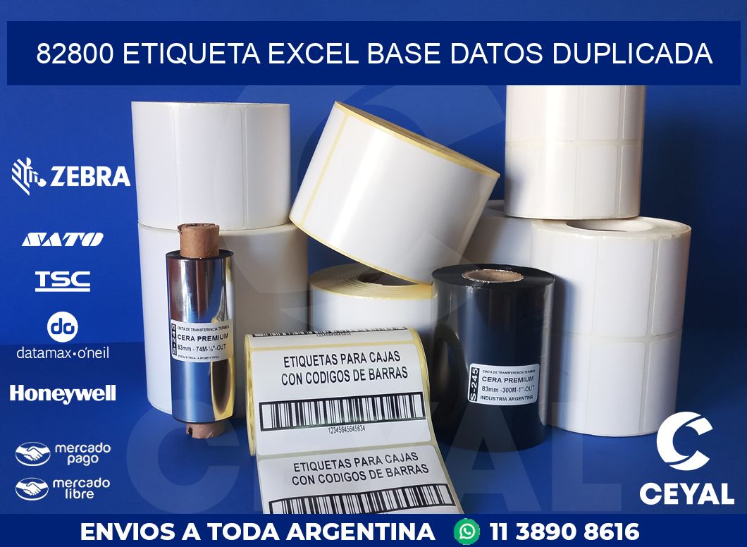 82800 etiqueta excel base datos duplicada