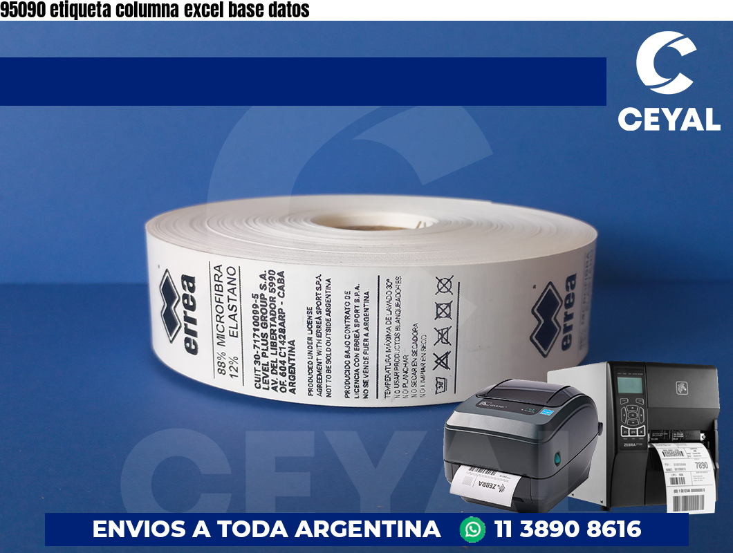 95090 etiqueta columna excel base datos