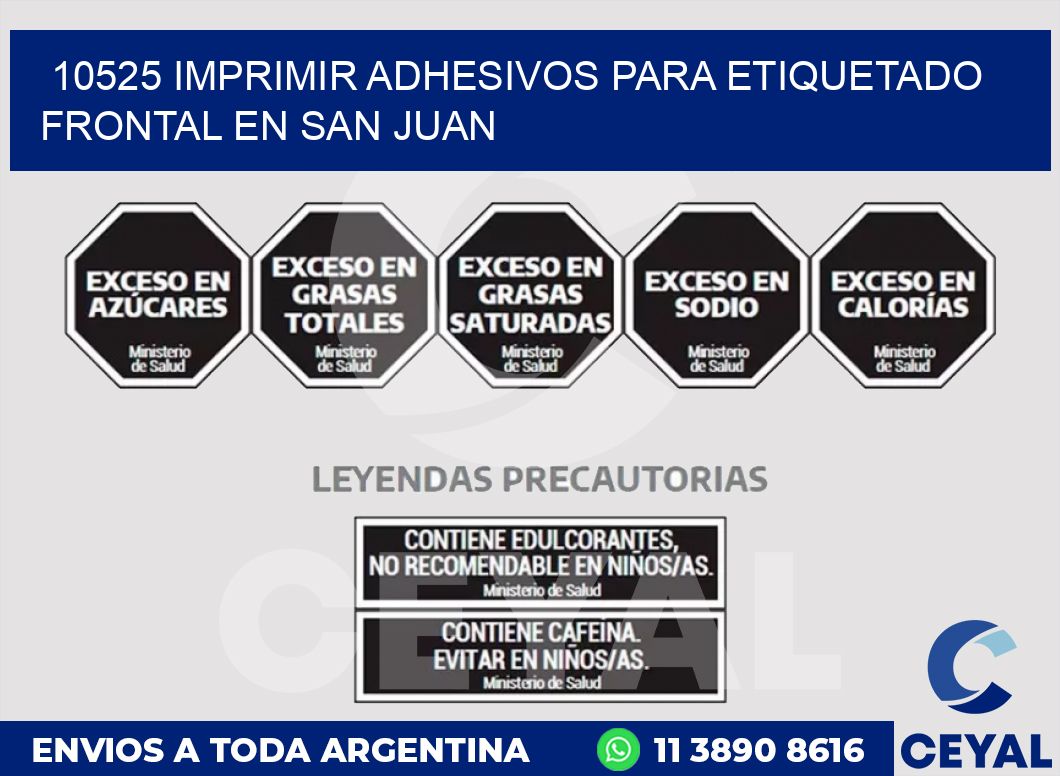 10525 IMPRIMIR ADHESIVOS PARA ETIQUETADO FRONTAL EN SAN JUAN