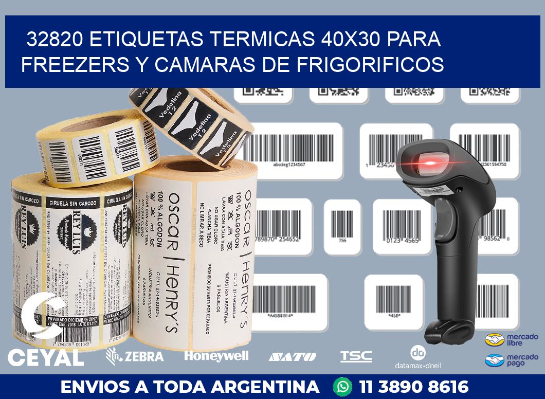 32820 ETIQUETAS TERMICAS 40X30 PARA FREEZERS Y CAMARAS DE FRIGORIFICOS