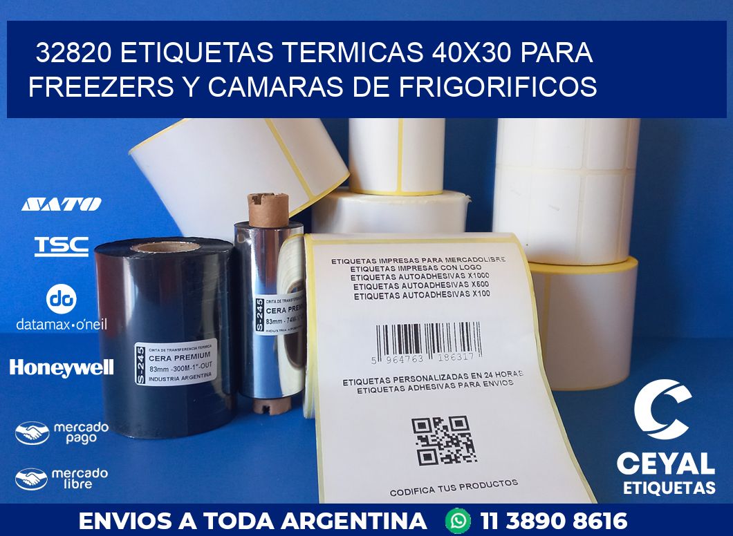 32820 ETIQUETAS TERMICAS 40X30 PARA FREEZERS Y CAMARAS DE FRIGORIFICOS