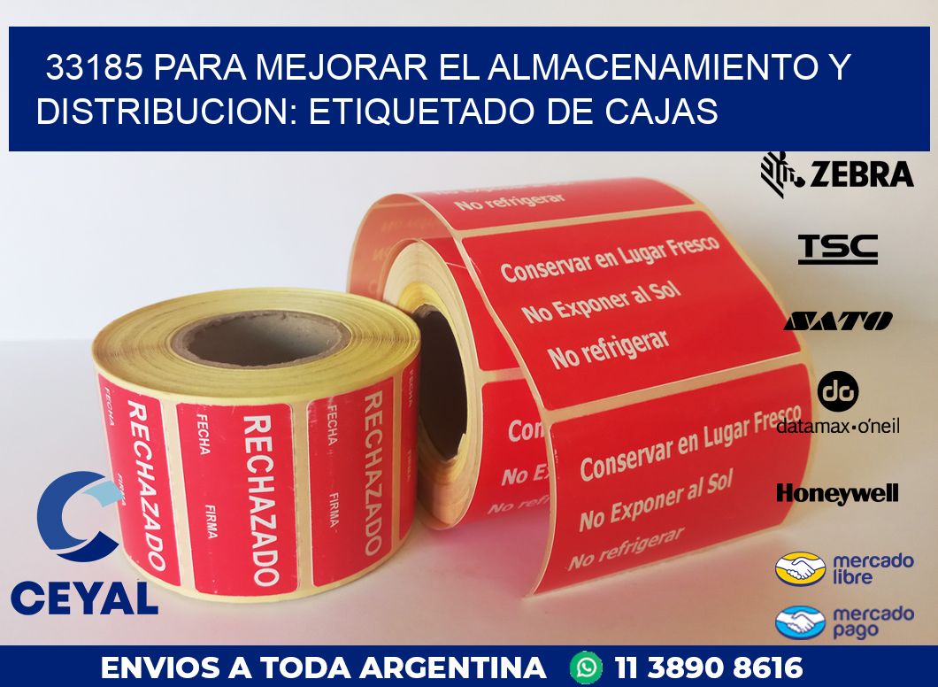 33185 PARA MEJORAR EL ALMACENAMIENTO Y DISTRIBUCION: ETIQUETADO DE CAJAS