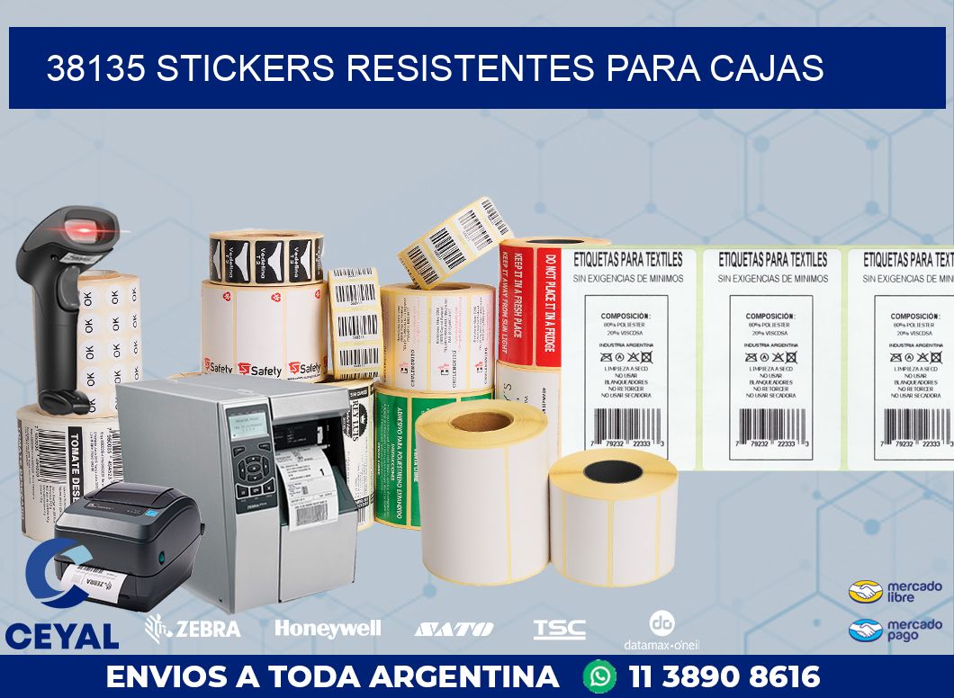 38135 STICKERS RESISTENTES PARA CAJAS