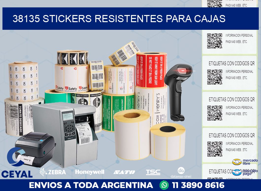 38135 STICKERS RESISTENTES PARA CAJAS