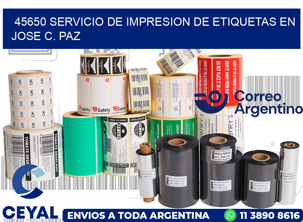 45650 SERVICIO DE IMPRESION DE ETIQUETAS EN JOSE C. PAZ