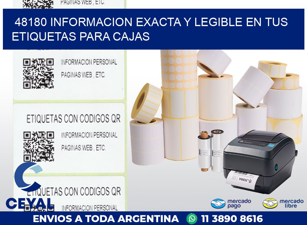 48180 INFORMACION EXACTA Y LEGIBLE EN TUS ETIQUETAS PARA CAJAS