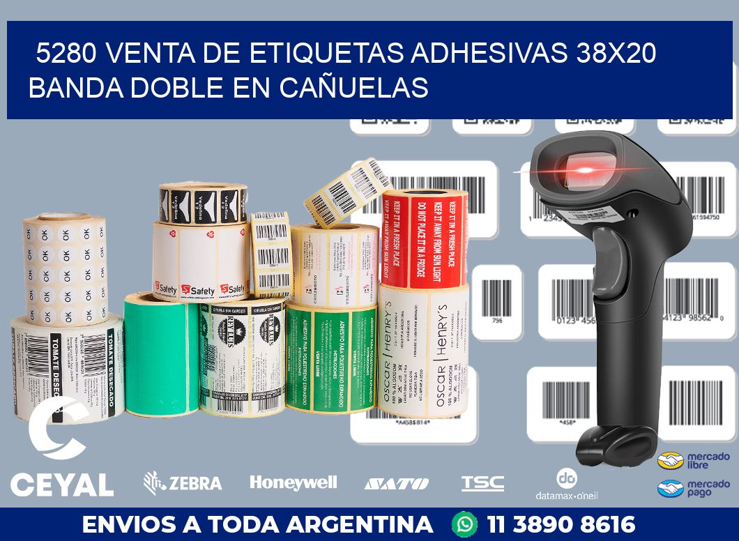 5280 VENTA DE ETIQUETAS ADHESIVAS 38X20 BANDA DOBLE EN CAÑUELAS