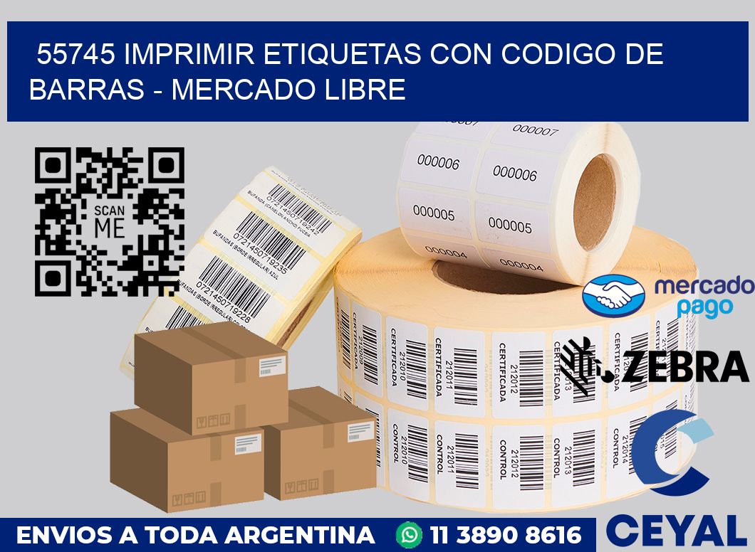 55745 IMPRIMIR ETIQUETAS CON CODIGO DE BARRAS - MERCADO LIBRE