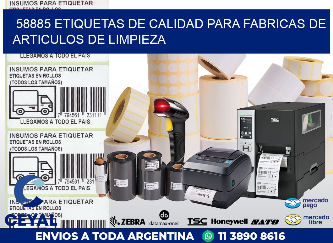 58885 ETIQUETAS DE CALIDAD PARA FABRICAS DE ARTICULOS DE LIMPIEZA