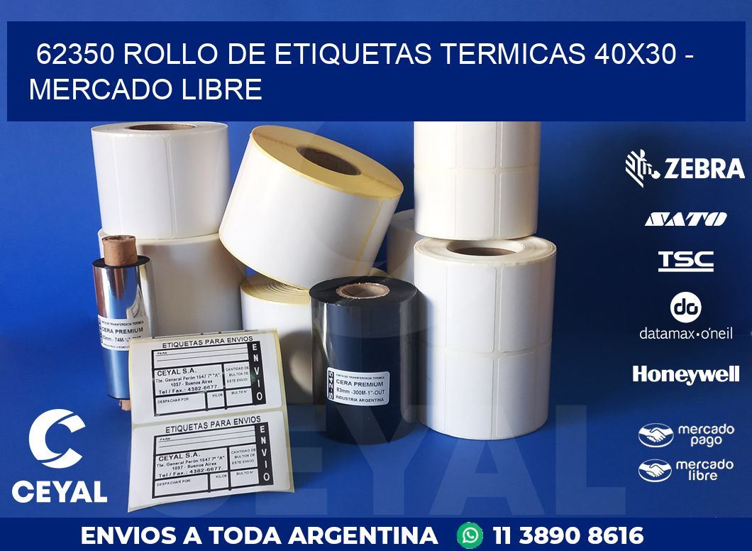 62350 ROLLO DE ETIQUETAS TERMICAS 40X30 – MERCADO LIBRE