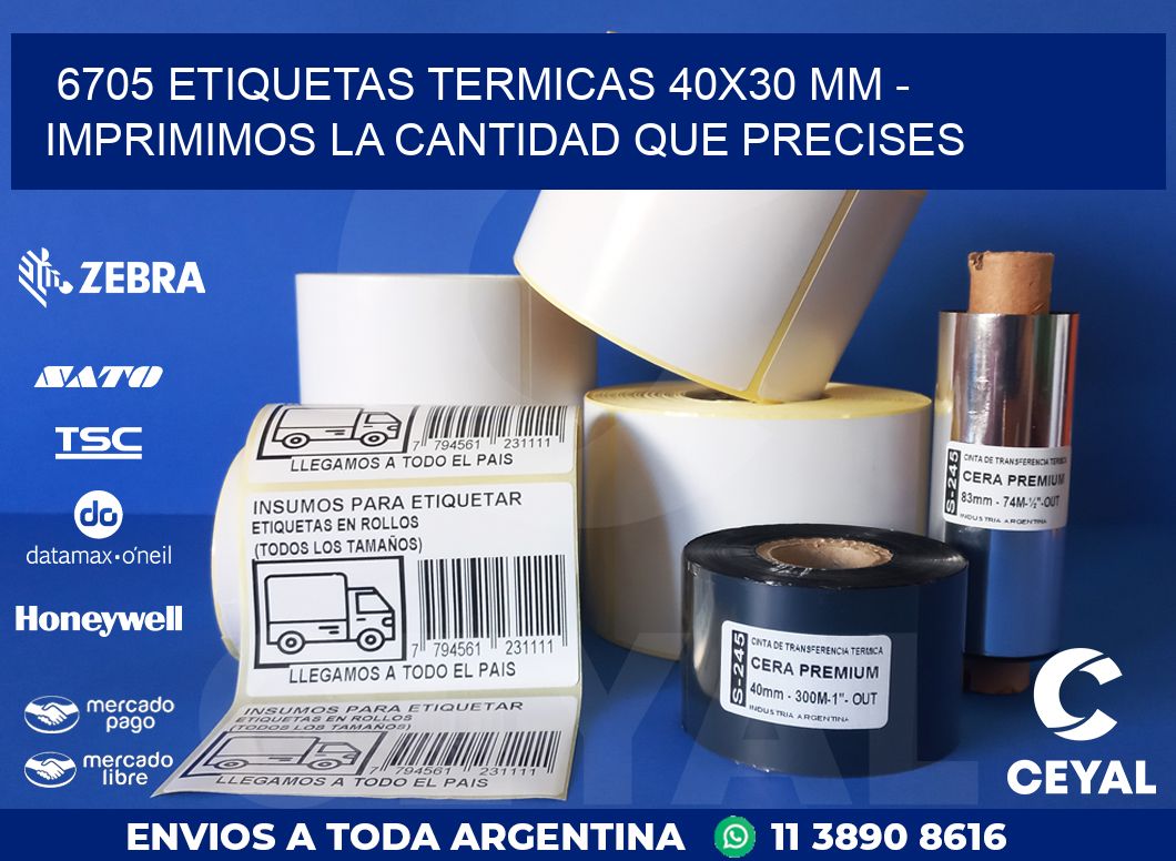 6705 ETIQUETAS TERMICAS 40X30 MM - IMPRIMIMOS LA CANTIDAD QUE PRECISES