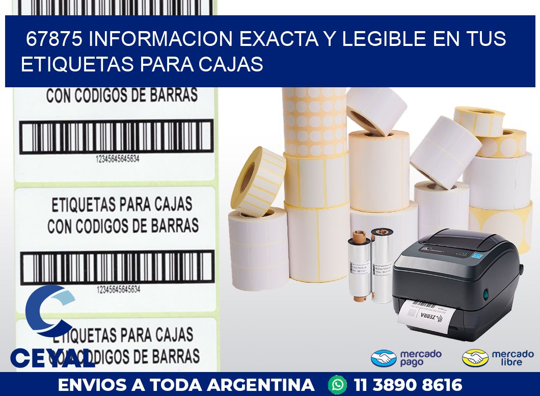 67875 INFORMACION EXACTA Y LEGIBLE EN TUS ETIQUETAS PARA CAJAS